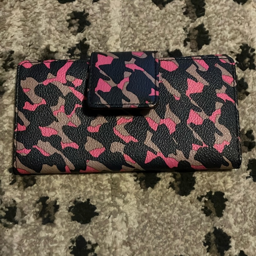 Pink and Black Wallet with Flamingo Pattern